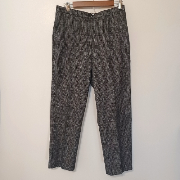 Glen Plaid Pants Dark Academia Career Work Office Size 14 Ankle Length Vintage - Picture 3 of 13